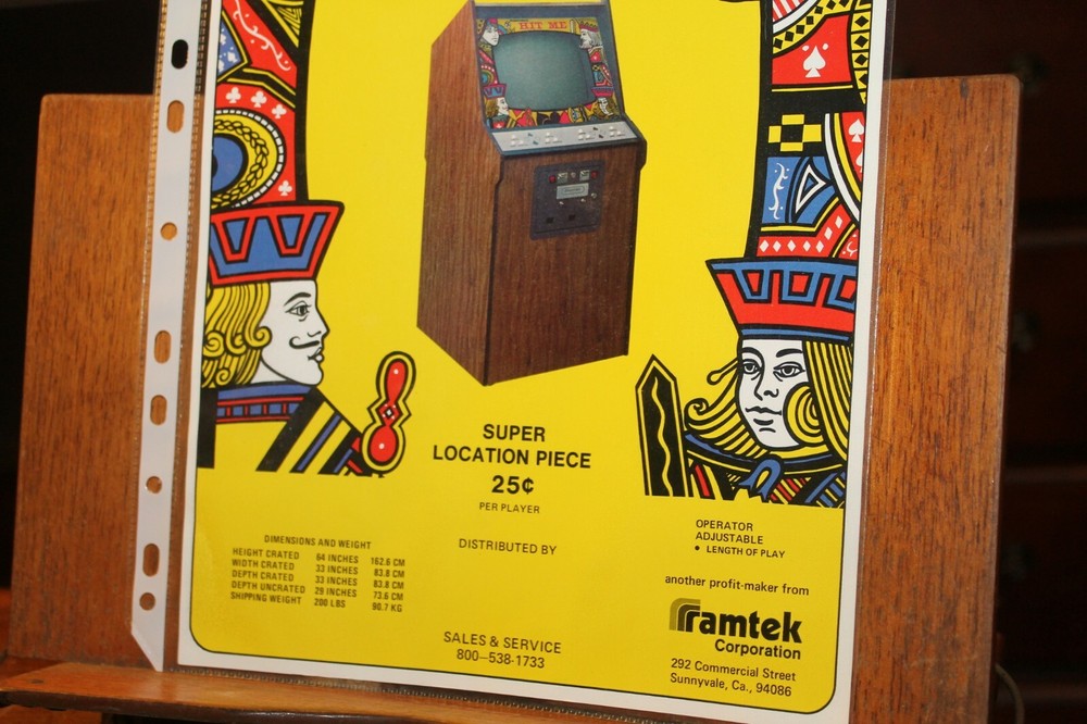 Vintage Ramtek Hit Me Poker Machine Flyer