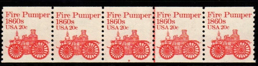 #1908 Fire Pumper  PNC5 Pl #9 - MNH
