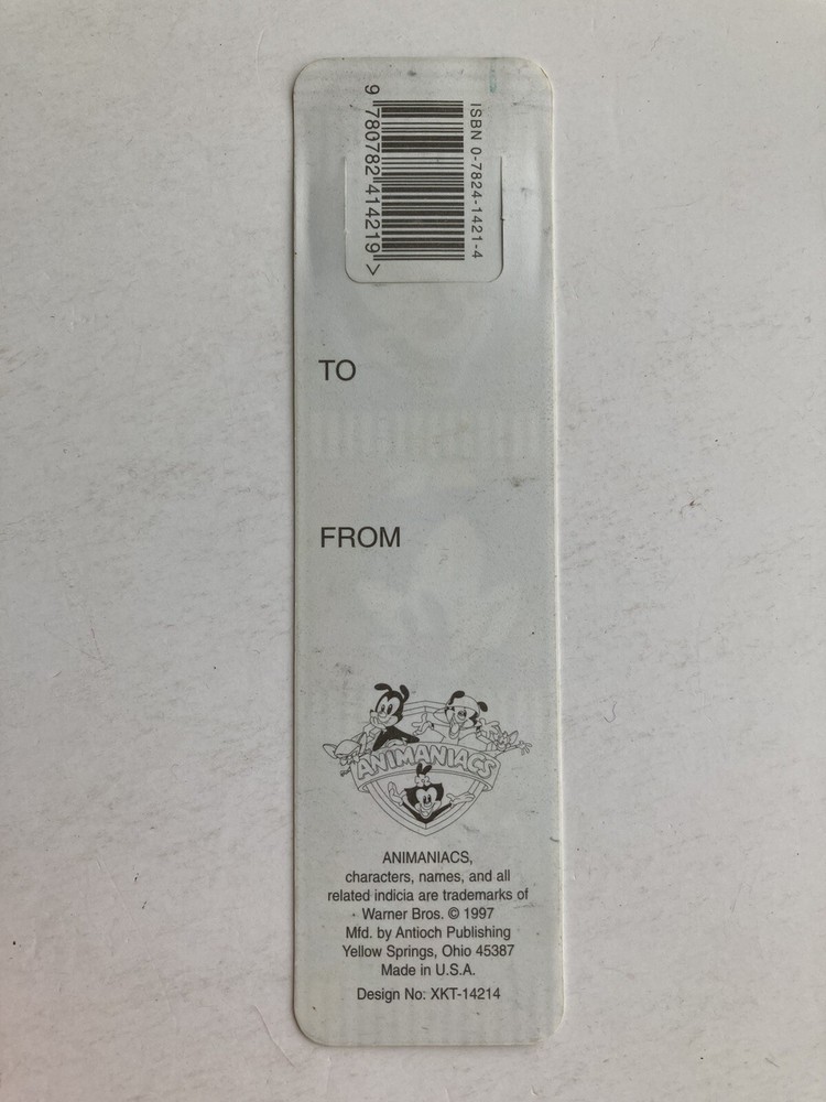 Vintage 1997 Animaniacs Bookmark