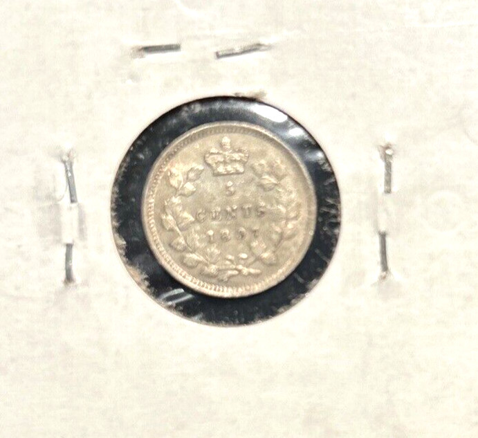 Canada 1897 five cents KM 2 AU detail