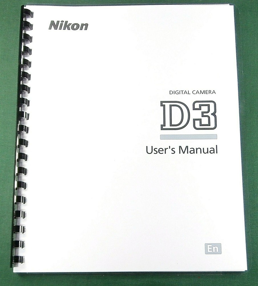 Nikon D3 Instruction Manual: 472 Pages & Protective Covers