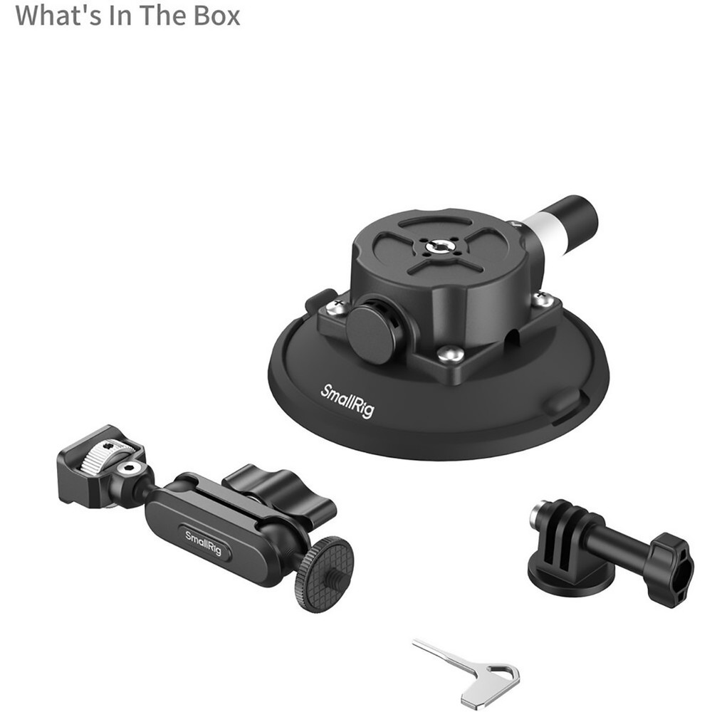 SmallRig 4.5" Suction Cup Mount for Action Cameras, Black