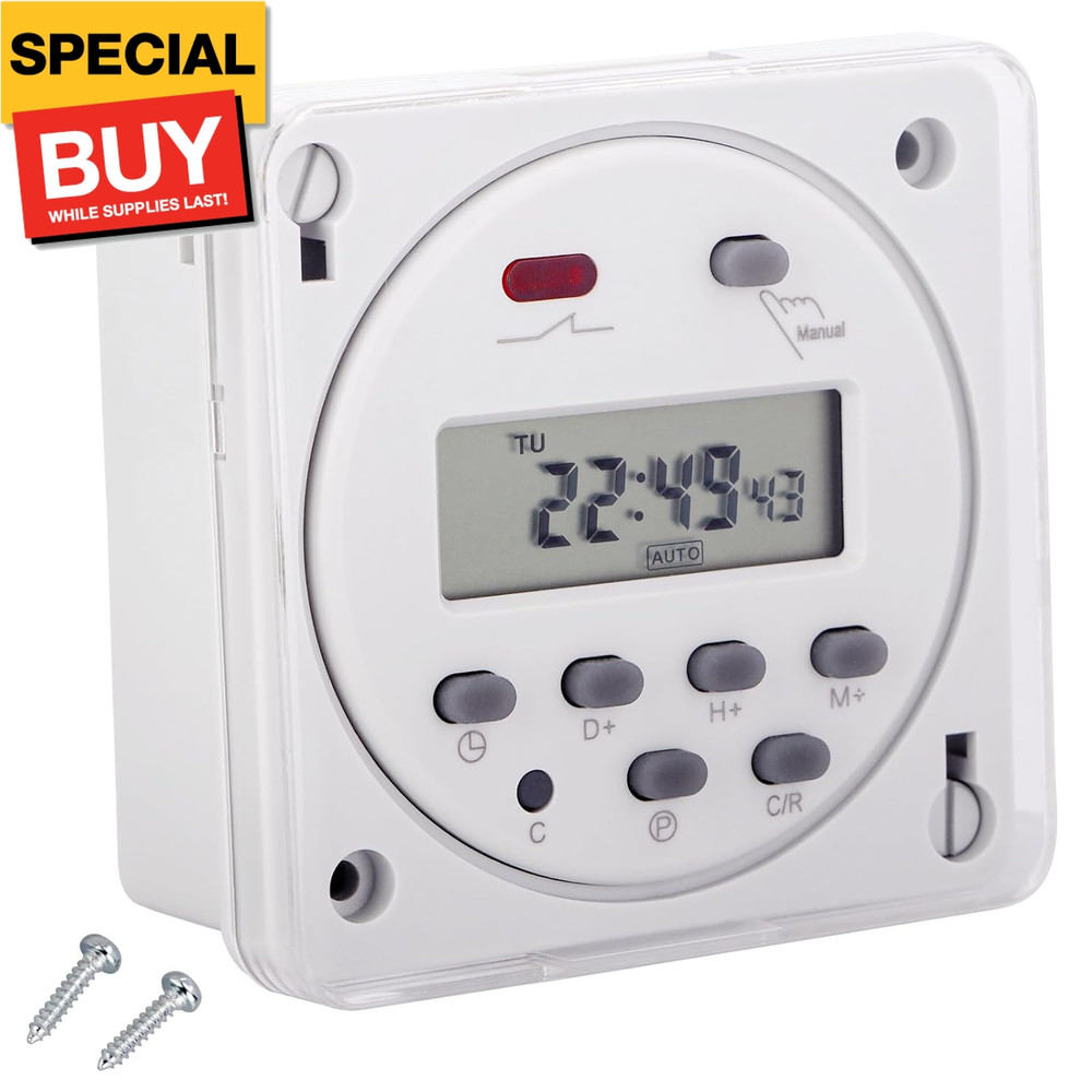 Timer Switch, CN101A, AC 220-240V 16Amp, Digital LCD Power Programmable Timer Ti