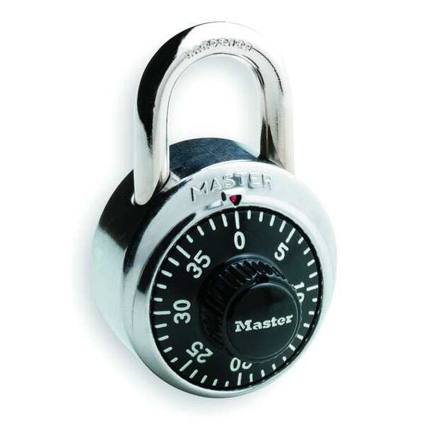 Master Lock Combination Padlock, Front, Black/Silver 1525EZRC