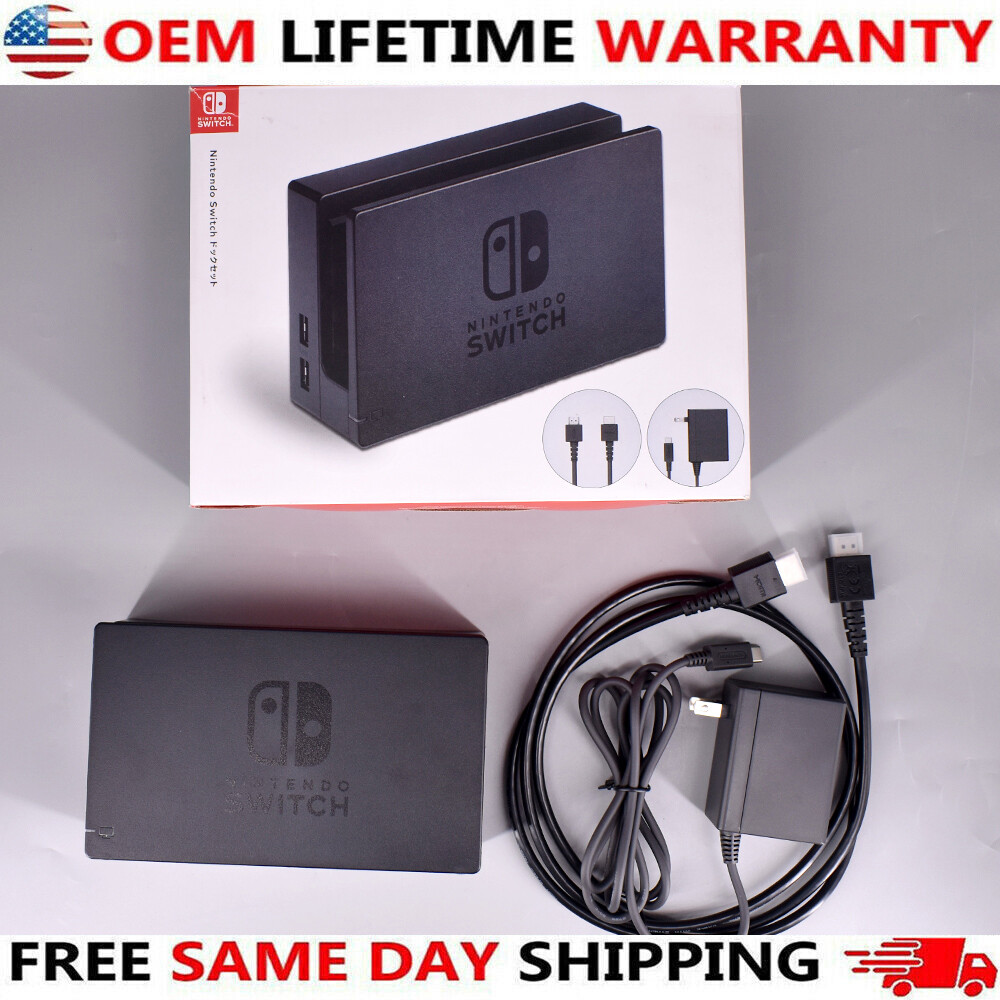 Original Nintendo Switch Charging Dock + AC Adapter Power Cable + HDMI CABLE Set