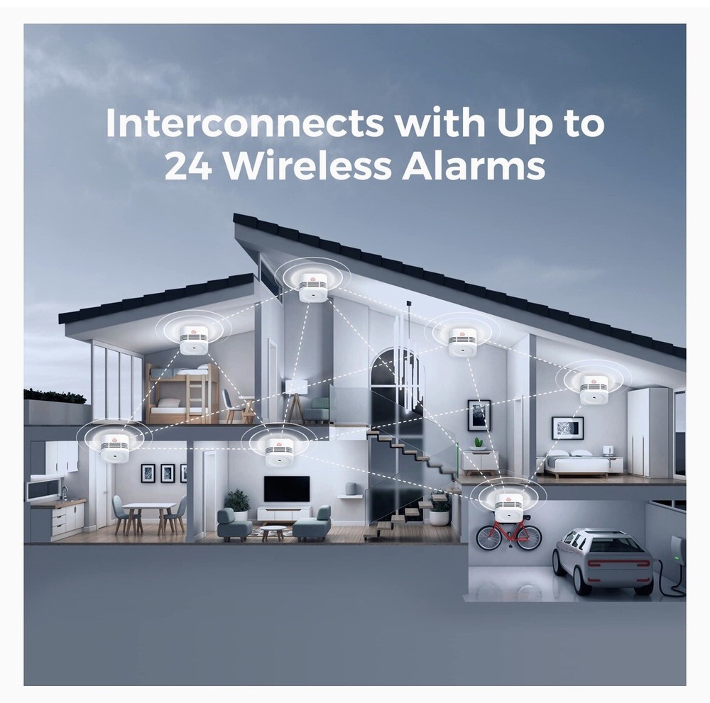 Aegislink Wireless Interlinked Smoke Alarm S-RF200 6 PACK