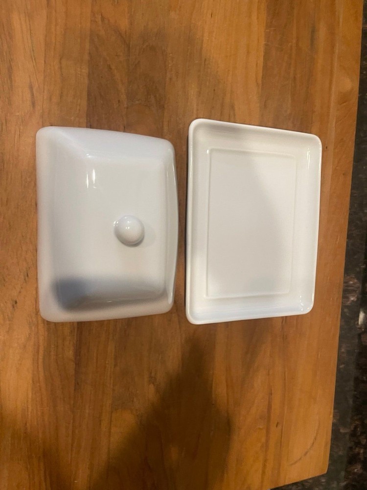 Maison Neuve Ceramic Dome White Butter Dish