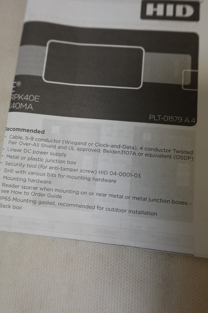 HID iCLASS SE R40 Wall Switch RFID Prox Reader Access Control 920NTNNEK00000