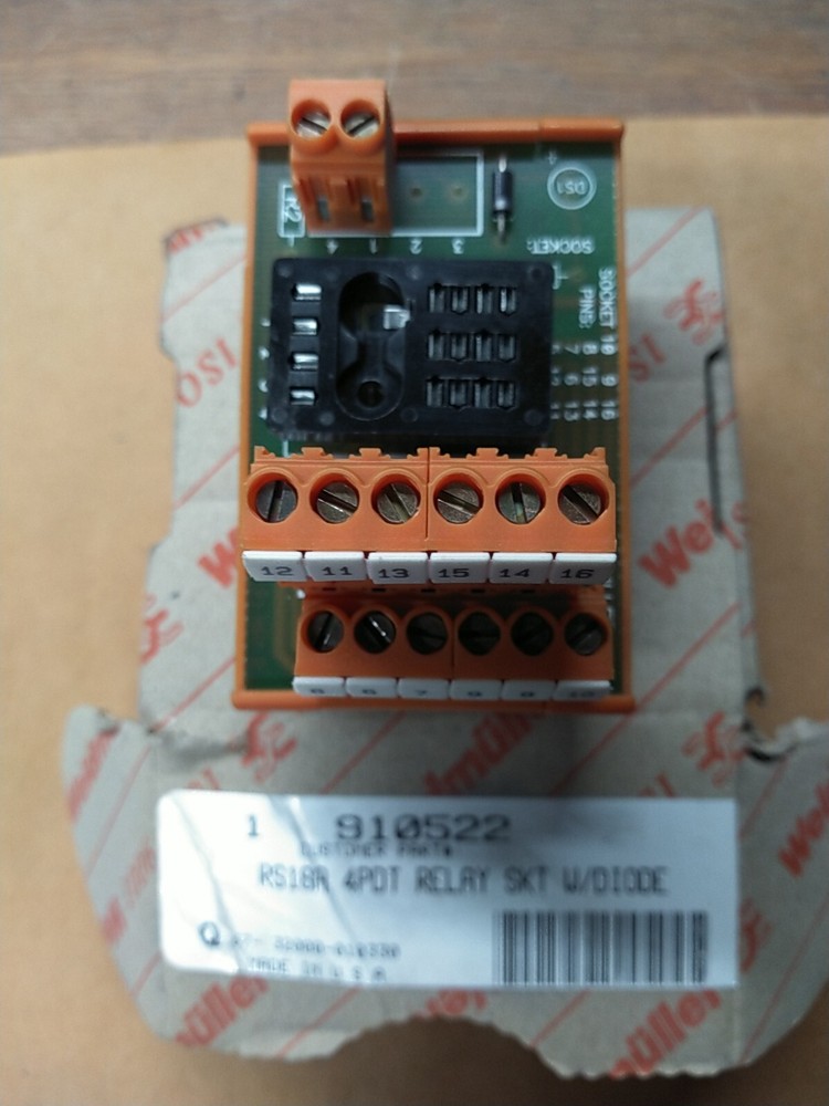 Weidmuller RS18A 4PDT Relay Socket with Diode