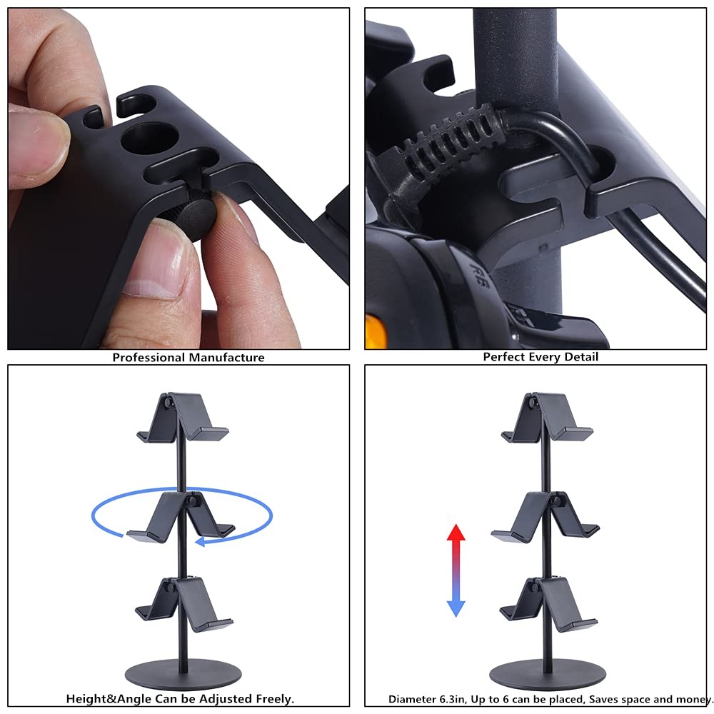 3-Tier Controller Stand with Headphone Holder, Adjustable Gaming Accessory Rack