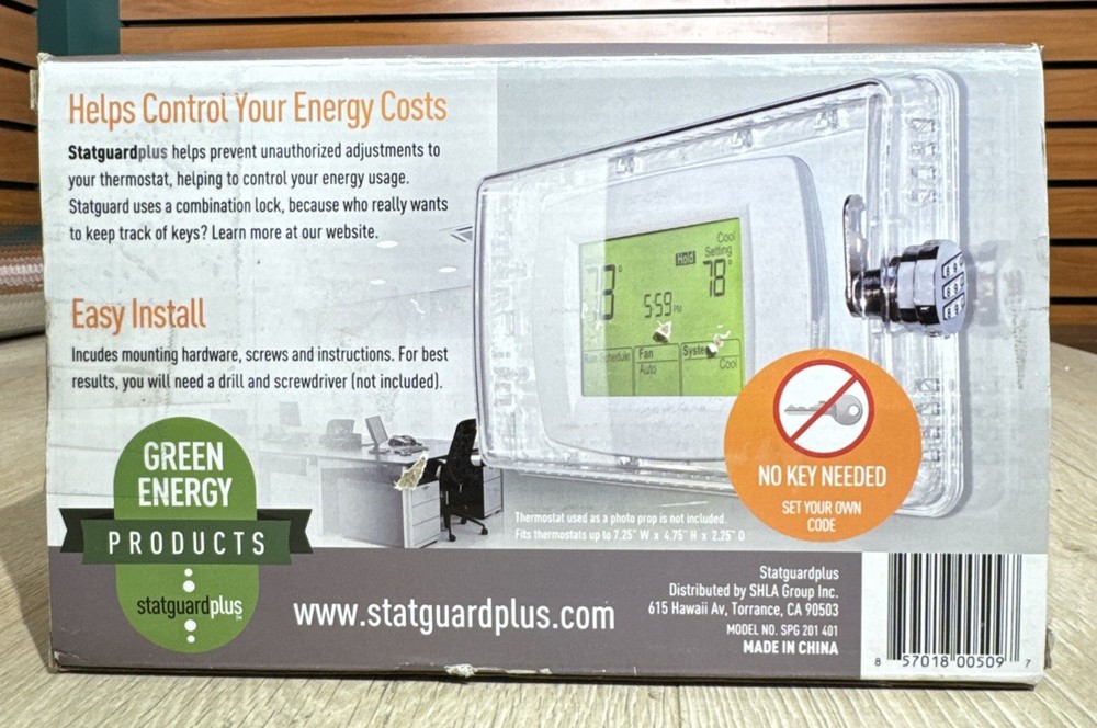 StatGuardPlus Universal Thermostat Guard Cover Clear with Changeable Code Lock