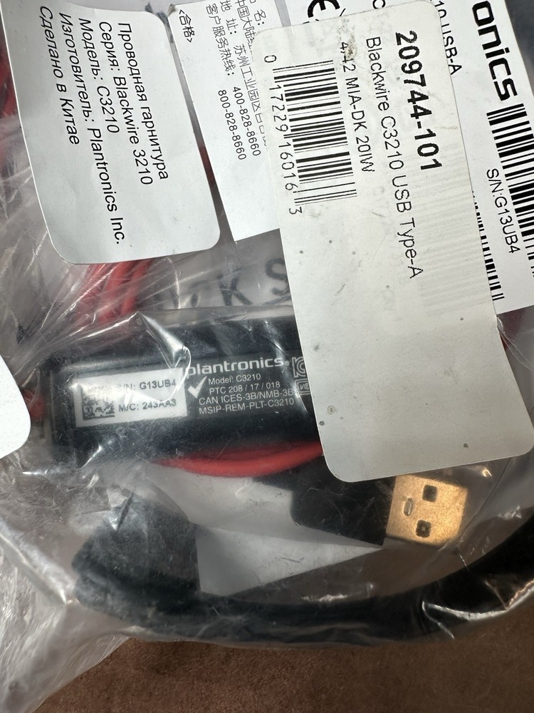 Plantronics Poly Blackwire 3210 Mono USB-C Ships Fast!