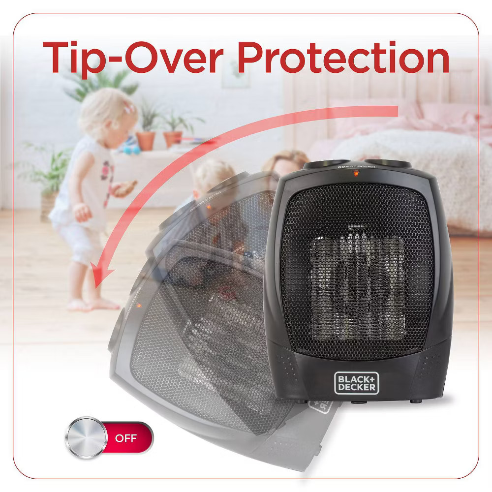BLACK+DECKER Personal Ceramic Indoor Heater Black
