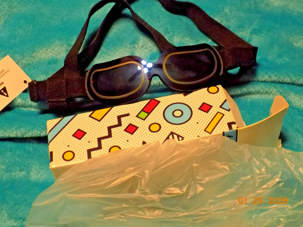 Namson Dog sunglasses goggles Bright blue adjustable strap