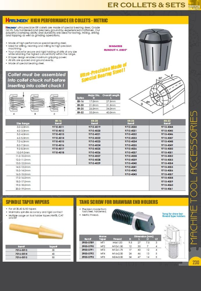 3900-5292 ER-40 Spring Collet, 1"