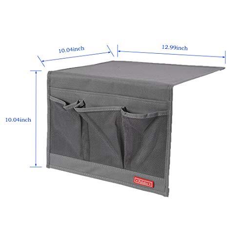 Bedside Caddy,Bedside Organizer Caddy Under Mattress,Holds 4 Pockets-grey