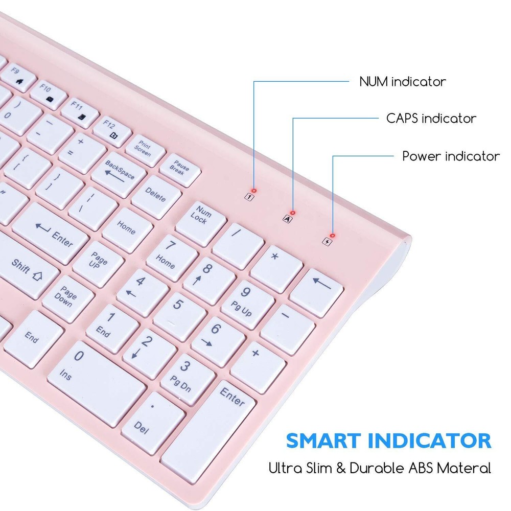 Wireless Keyboard and Mouse Combo Compact Full Size Wireless Keyboard and Mou...