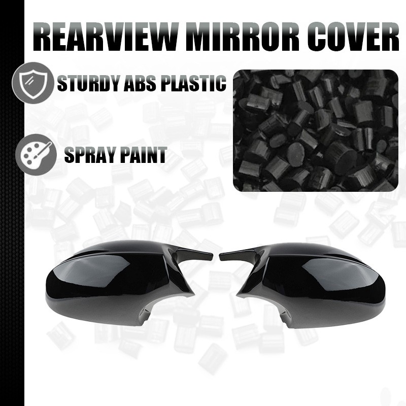 2PCS Glossy Black Mirror Cap Cover Replacement for BMW E90 E91 E92 E93 PRE-LCI