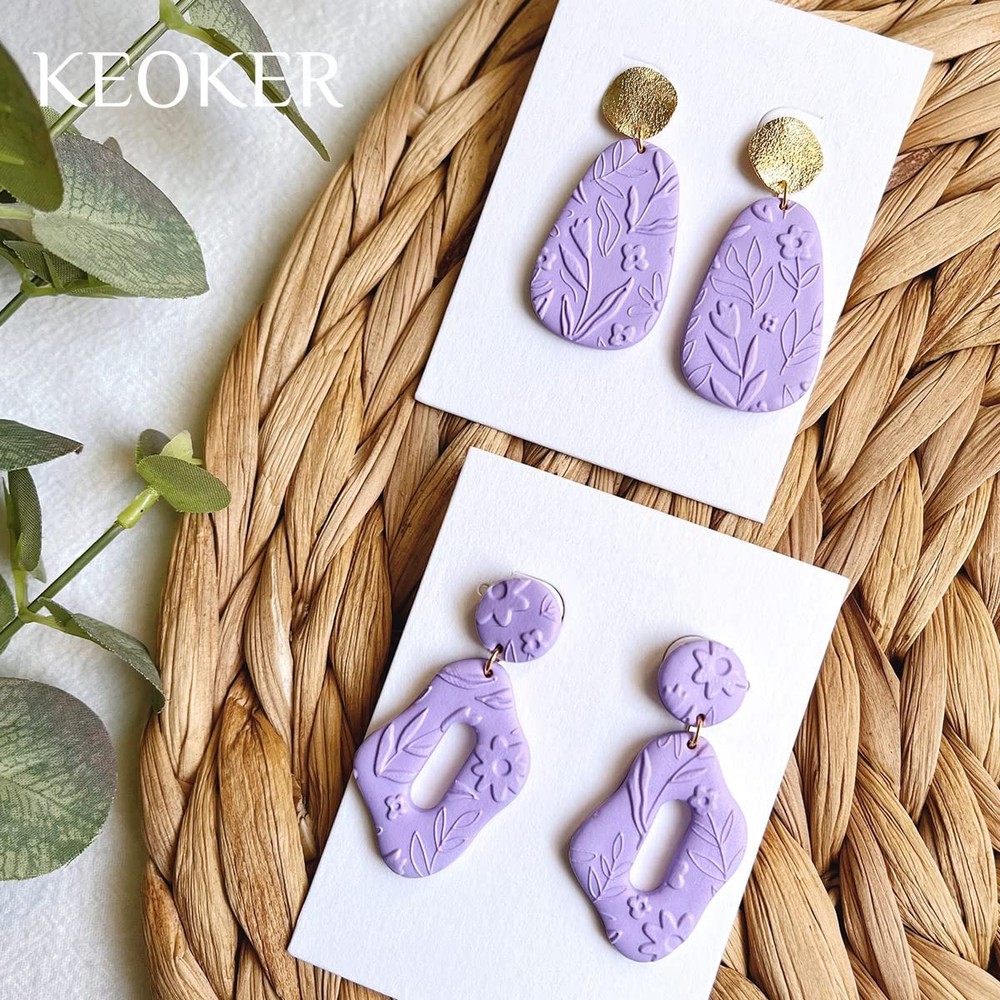 Keoker Polymer Clay Texture Sheets, Mat for Making Floral A