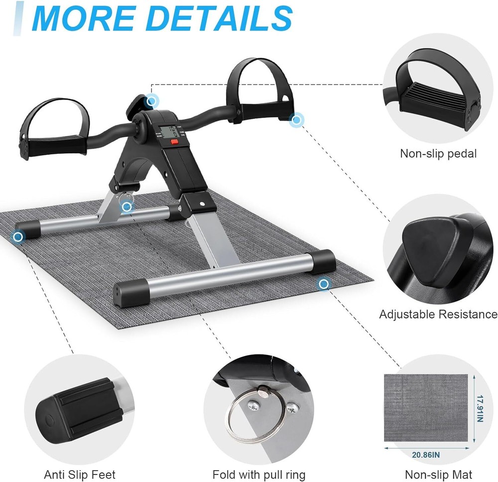 [Preloved] Folding Mini Exercise bike Pedal Exerciser W/LCD Screen Display US