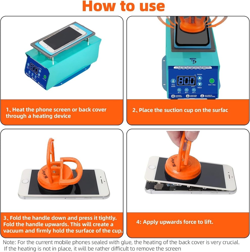 11 PCS Screen Suction Cup Kit LCD Screen Opening Tools Screen Replacement Too...