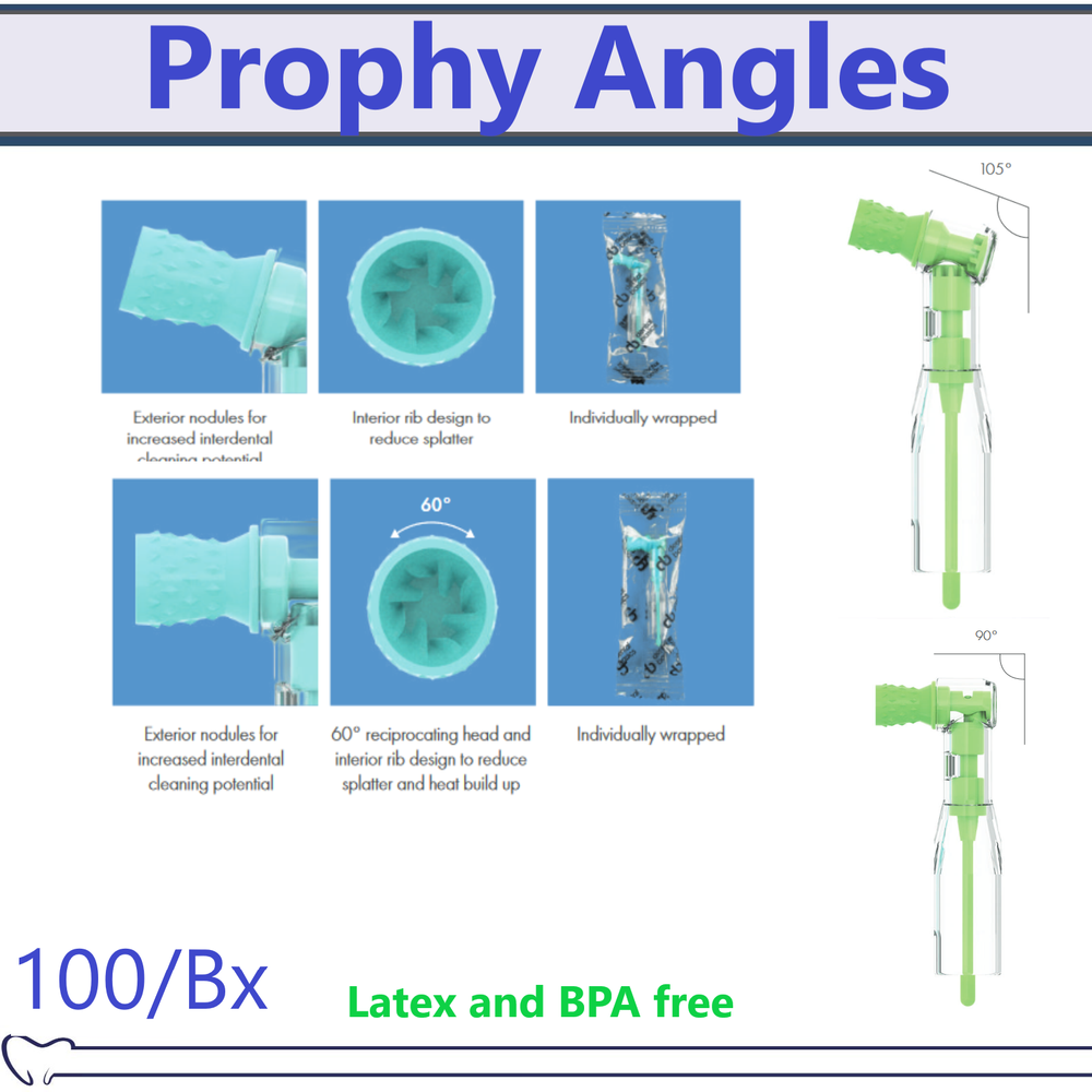 Dental Prophy Angles Soft Cup Regular Cup Ergonomic 105° Head Angle, 12/100/Bx