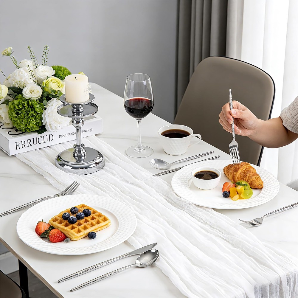 WILLIFE 120 Pcs Silver Plastic Silverware - Heavy Duty Plastic Silverware Inc...