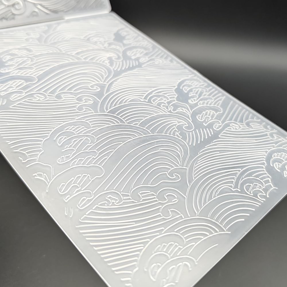 Plastic Embossing Folder A6 Size Sea Waving Pattern Paper Crafts Plastic Texture