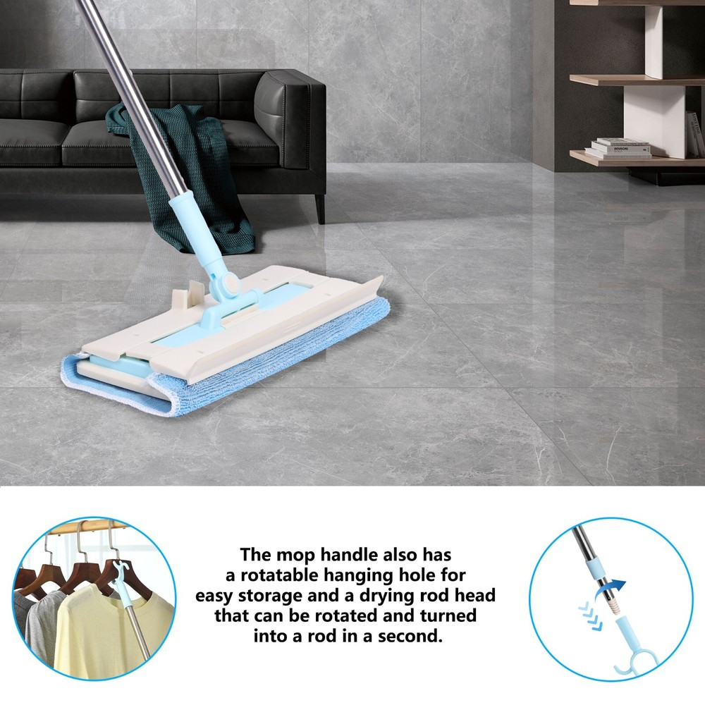 360° Rotating Easy Spin Mop Stretchable Floor Cleaning System Wet Dry Microfiber