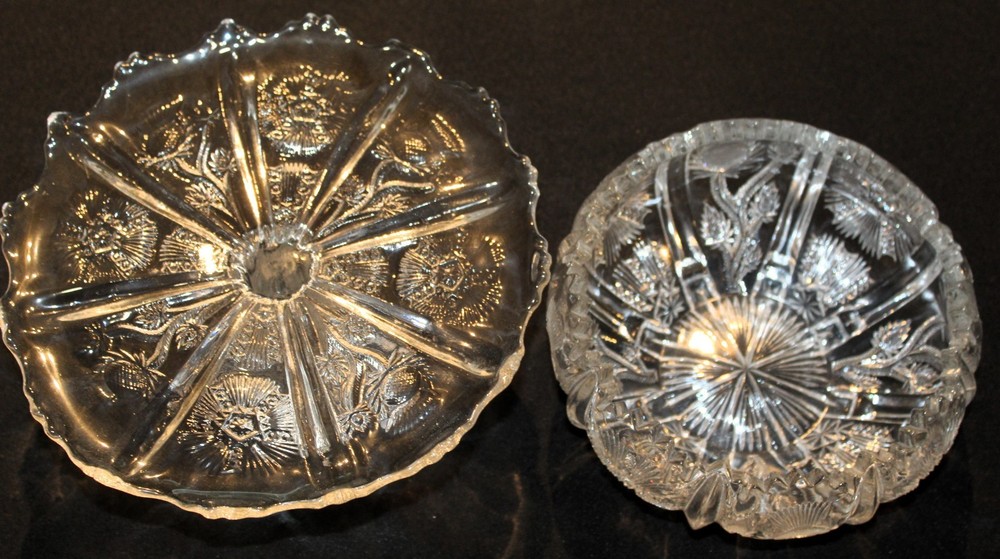 Paneled Thistle Bowl & Cake Stand
