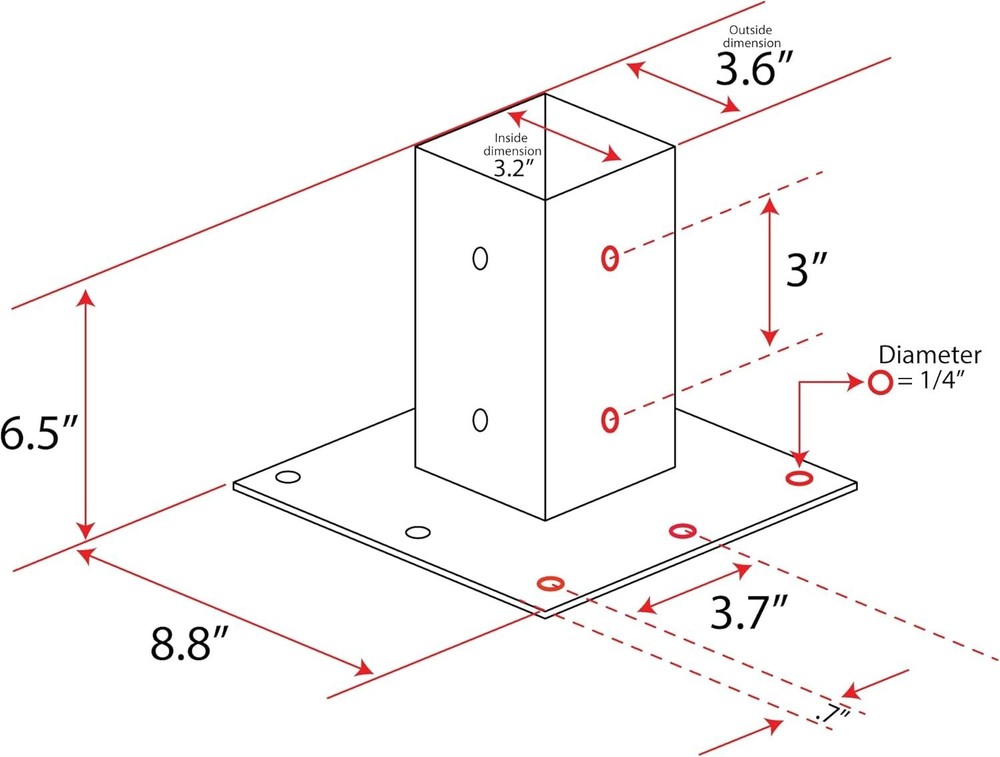 Mail Boss, Bronze 7158 Surface Mount Base Plate