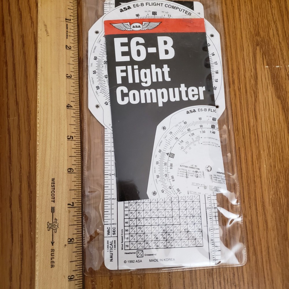 1992 ASA Air Classics E6-B Metal Flight Computer with Manual