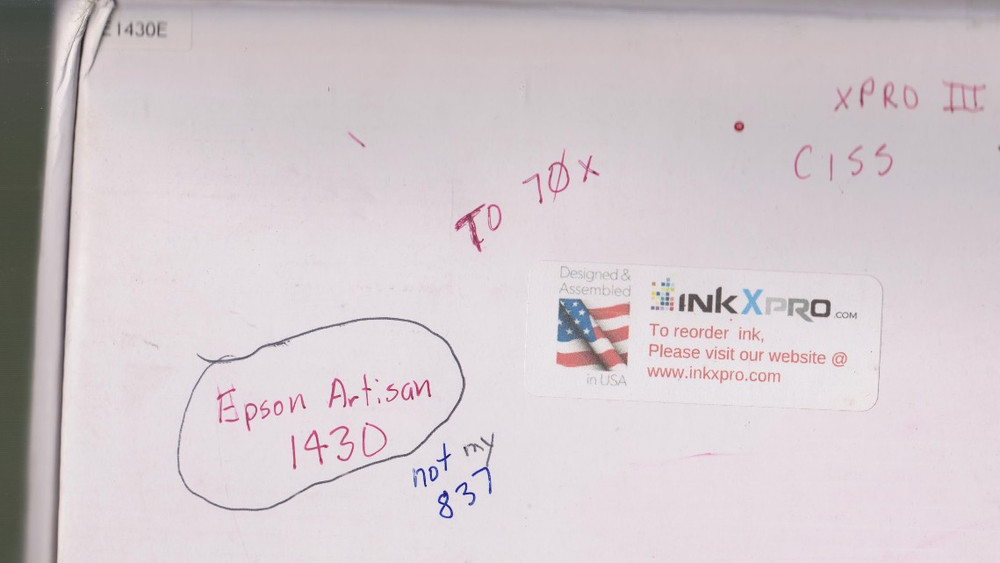 Epson Artisan 1430 printer Ink system CISS. Empty