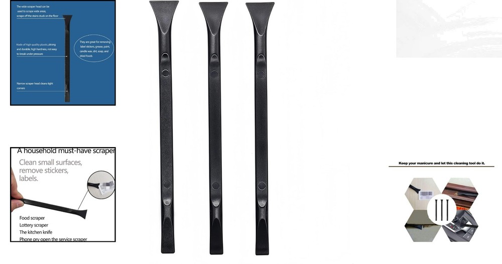 Versatile 6" Plastic Scraper Tool Set - Ideal for Removing Labels & Stains