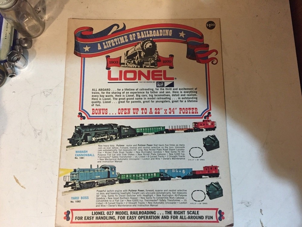 ORIGINAL LIONEL TRAINS RAILROAD CATALOG, 1970.  ORIGINAL