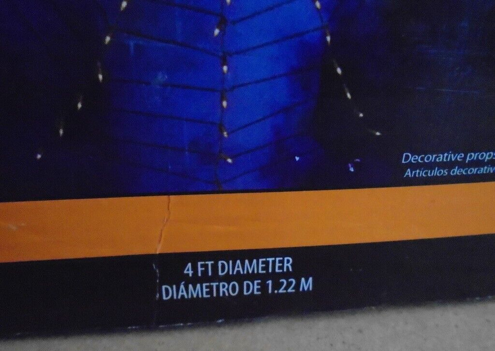 Halloween Orange Spider Web Light Set 4ft. Black Wire