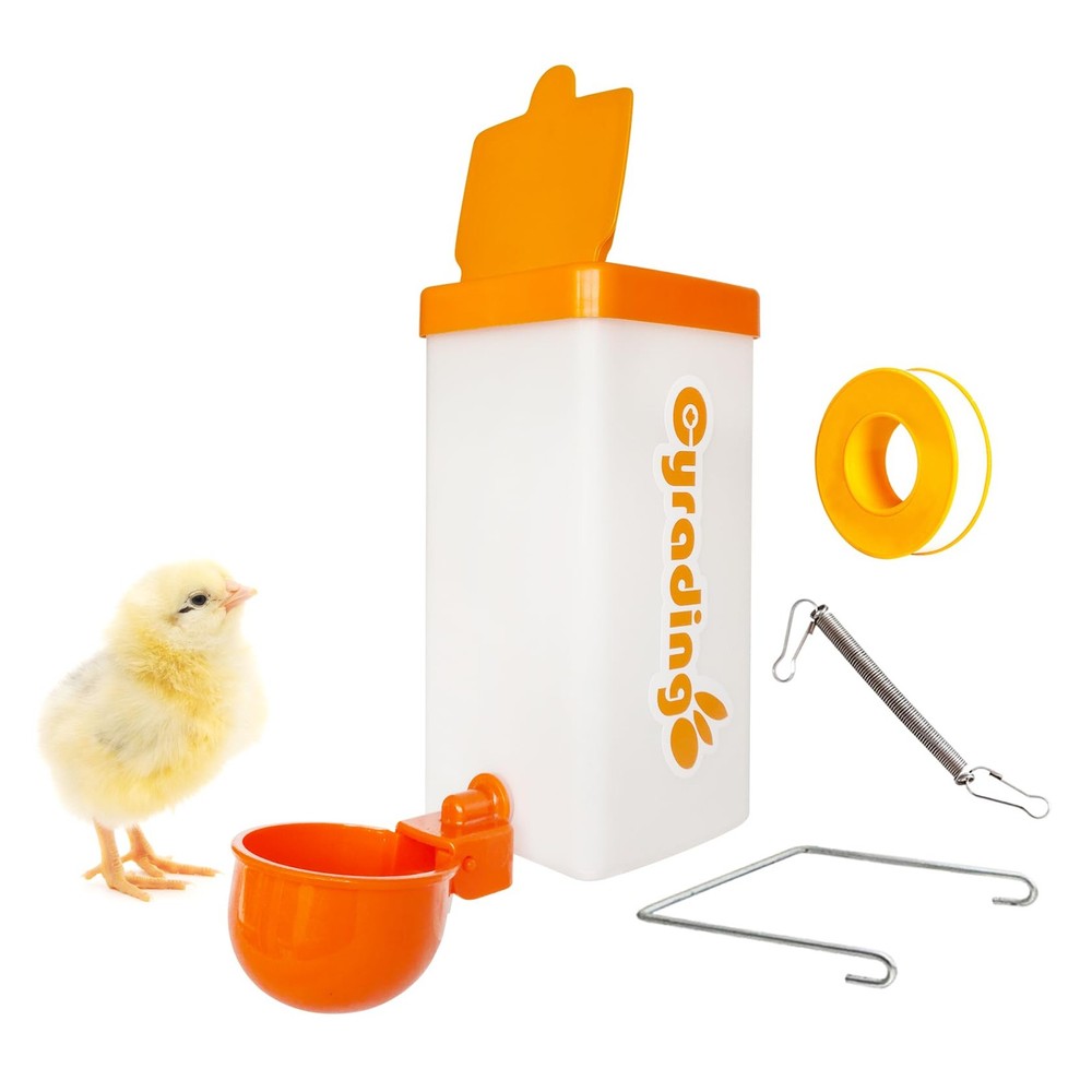 Automatic Waterer System Chick Drinker Cups 1L Hanging Automatic Fill Poultry...