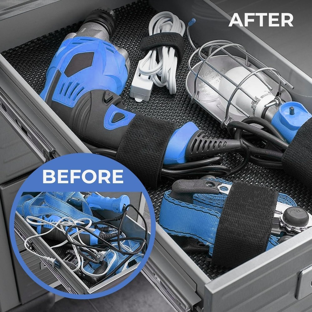 Reusable Cinch Straps - 12" Multipurpose Hook & Loop Strap Pack