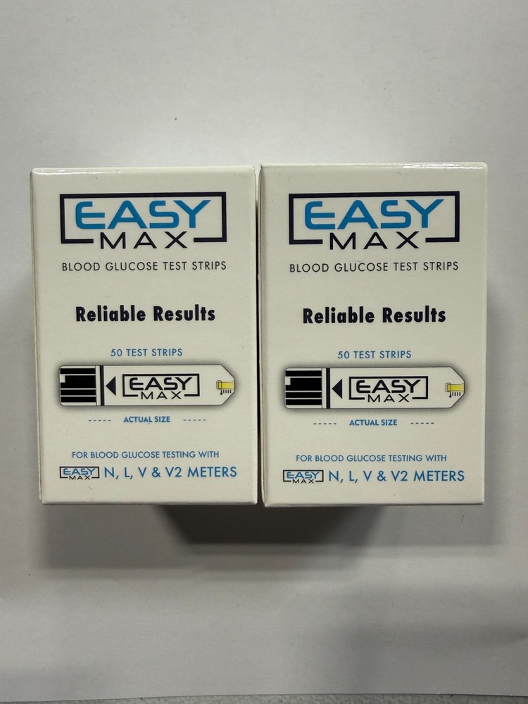 EASYMax Blood Glucose 100 Test Strips  Exp:  05/2027+