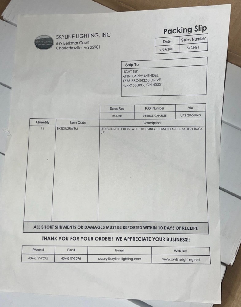 Skyline Lighting Inc EXIT Universal Fixture/Sign (New)