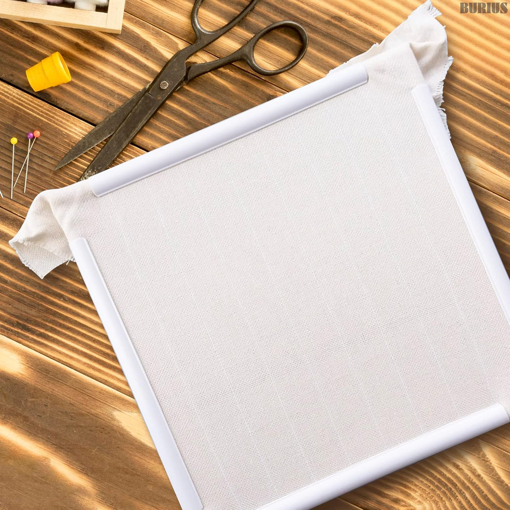 11 Inch Plastic Embroidery Hoop - Snap Needlework Frame White Plastic Sewing ...