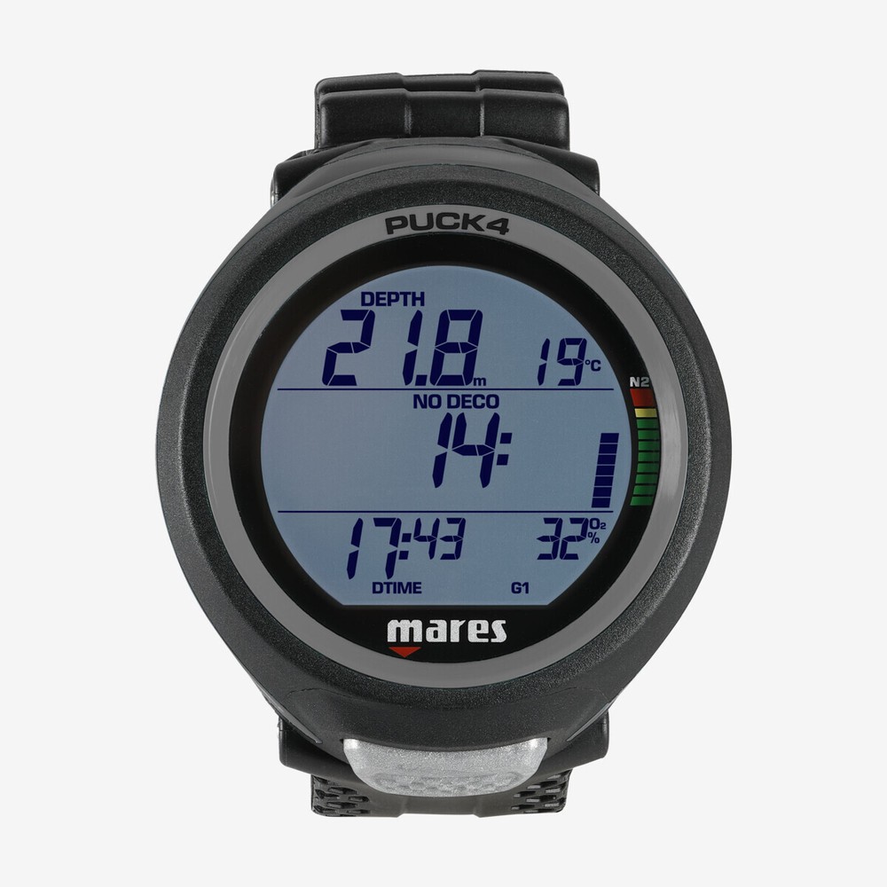 Mares Puck 4 Dive Computer Bluetooth Air Nitrox Easy-Read Display Black