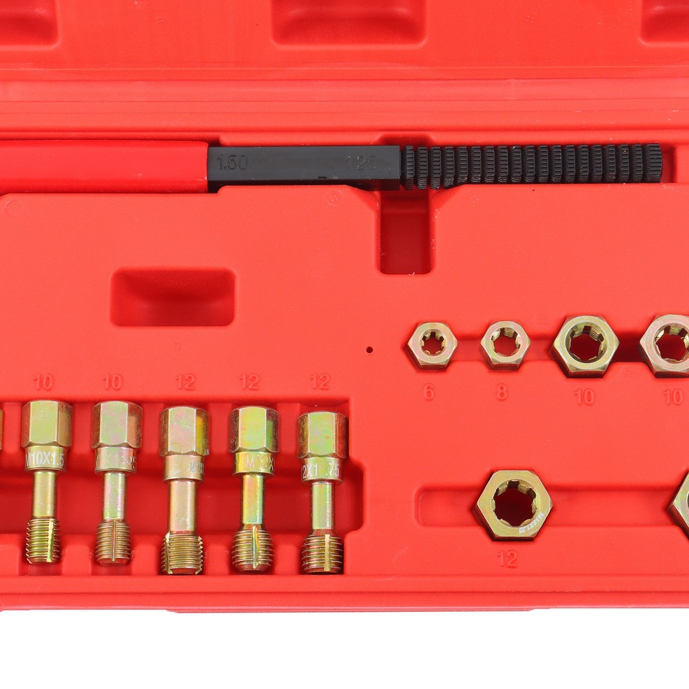 LABLT M6 M8 M10 M12 Metric Thread Chaser Set Practical Thread Restorer Tool 15pc