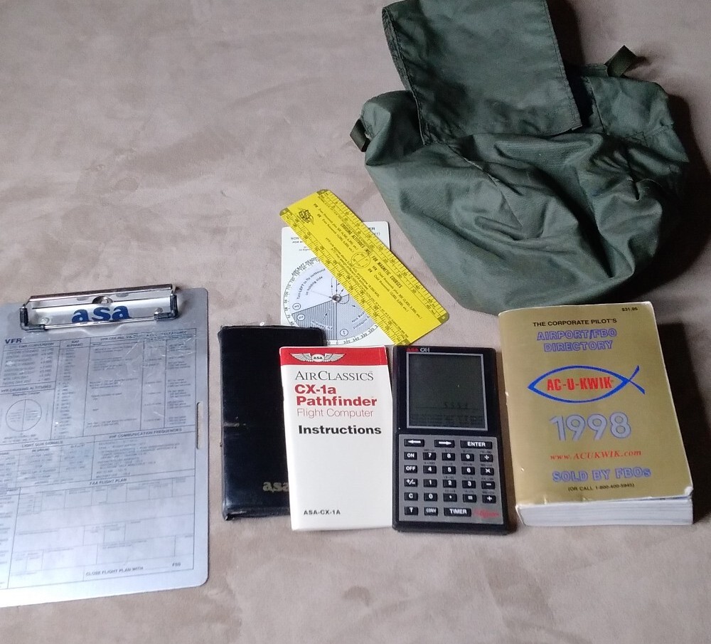 Vtg ASA CX-1 Pathfinder, Flight Plan Metal Clipboard, Holding Pattern Computer