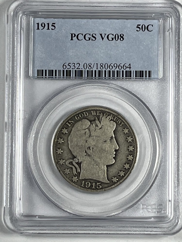 1915 Barber Half Dollar : PCGS VG08