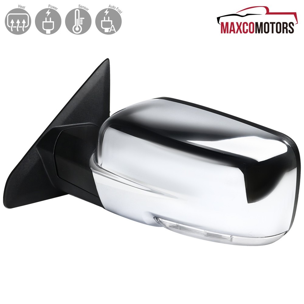 Left Side Mirror Fits 2013-2019 Ram 1500 Chrome Power Fold+Heated+Temper Sensor