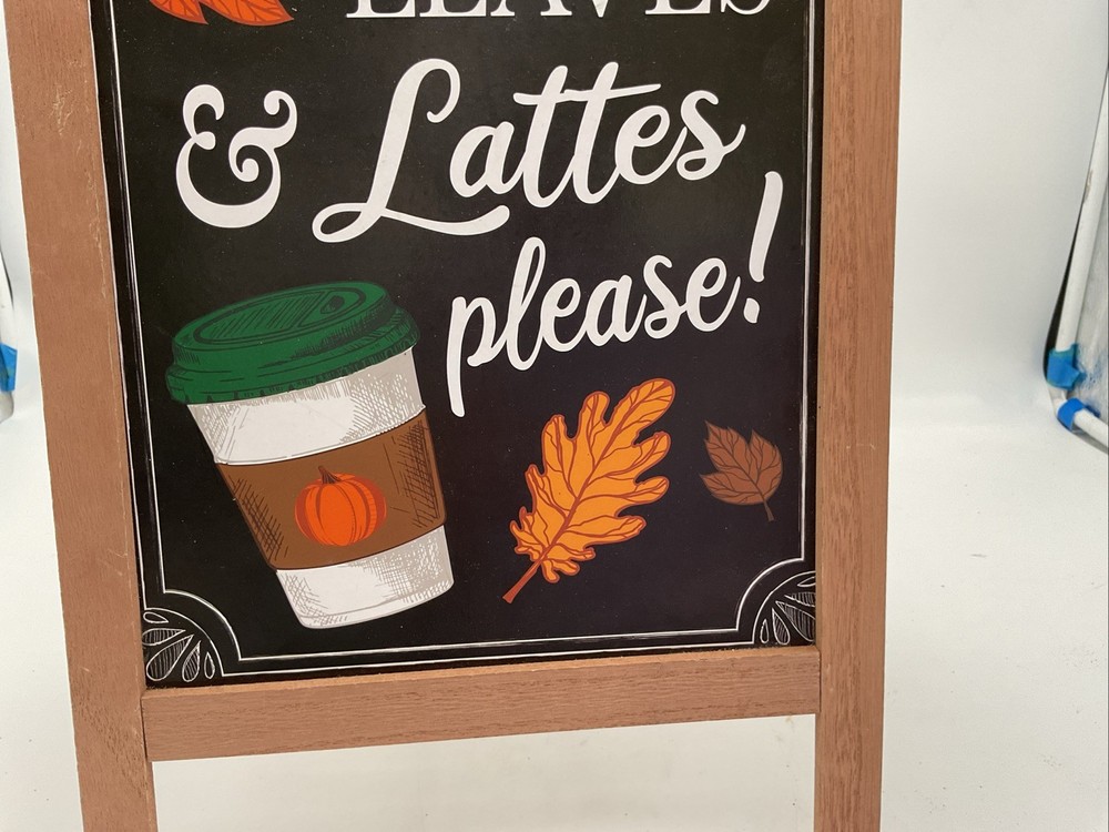 Decorative A-Frame Chalkboard Tabletop Easel With Fall-Themed Message