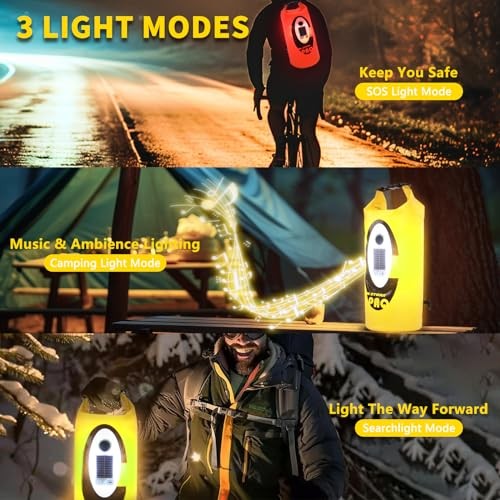 Solar/Battery Powered Multi-Functional Backpack with Bluetooth 10L Yellow