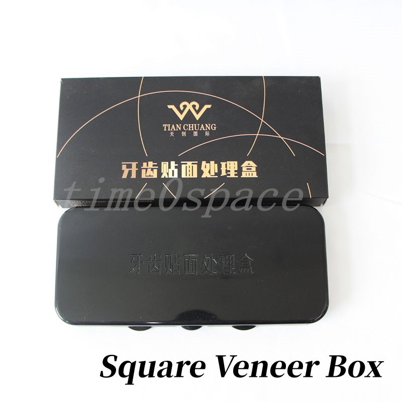 Dental Ceramic Veneers Storage Boxes Case Veneer Pretreatment Patch Box Square