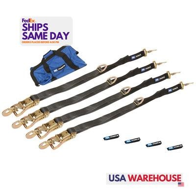 Macs Tie-Downs 511118, Kit 4 Tie Down/Axle Strap Combo Direct Hook Performance